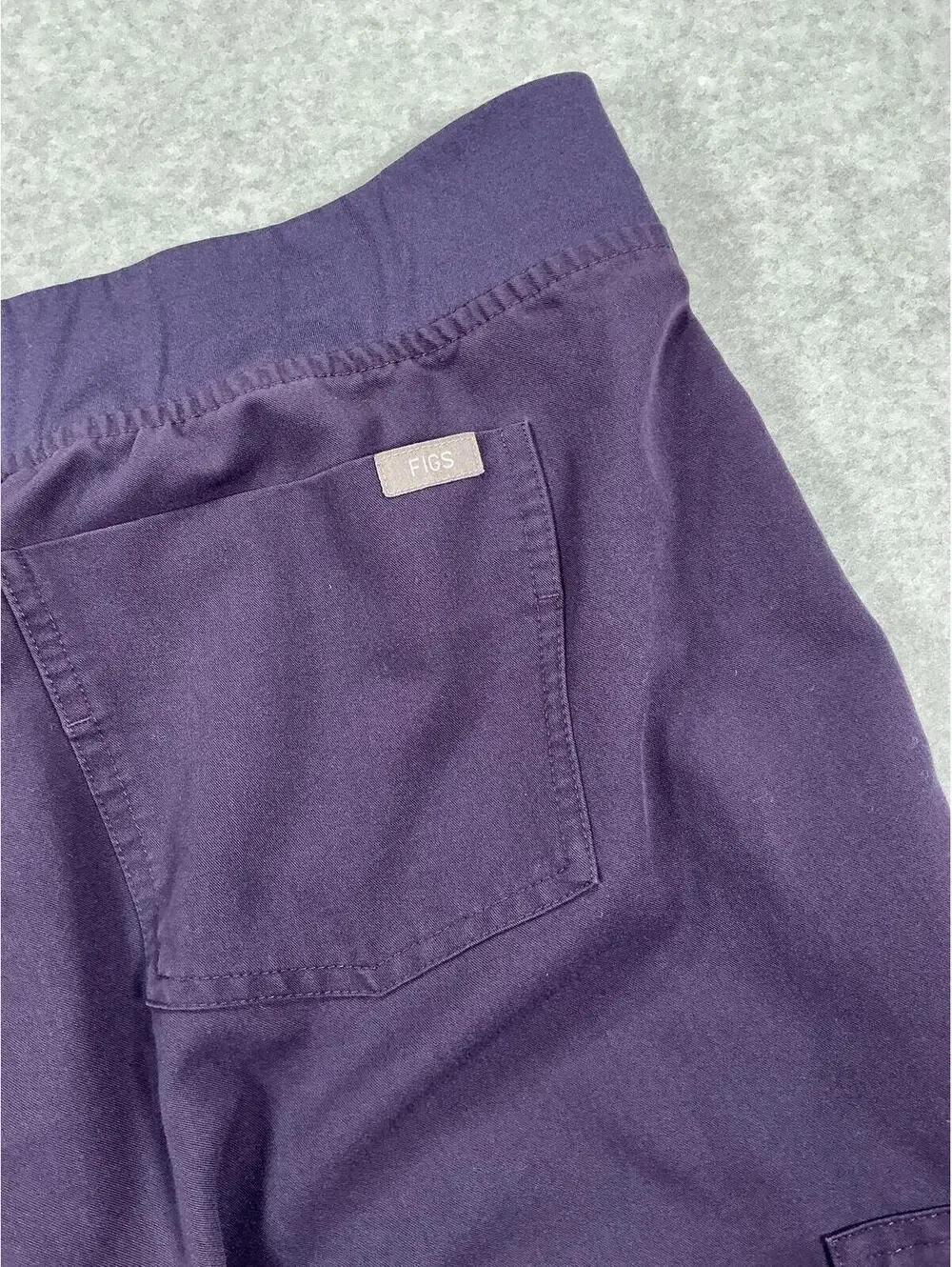 Figs Purple Jogger Pants with Zipper Pocket and Drawstring Waist (468)